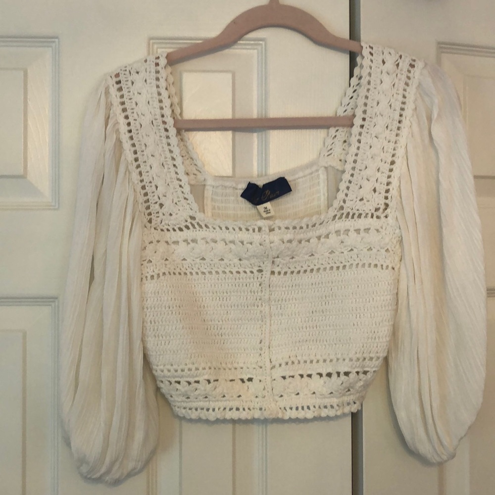 Brand New without tags {Blue Rain} Crochet Cropped Top